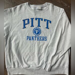 Champions Men’s Vintage Pitt Panthers light grey 2XL crew sweatshirt